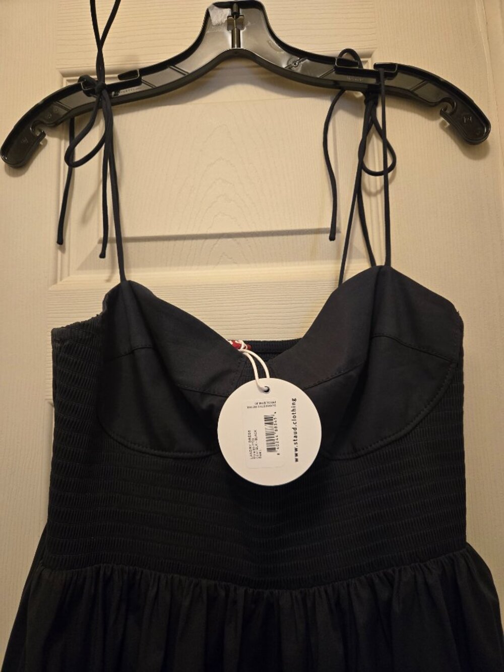Staud Landry Shoulder-Tie Smocked Maxi Dress Size L NWT - Picture 11 of 16